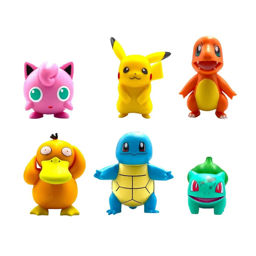 Figuras de acción de Pokémon, juguetes de Pikachu, modelo Charmander,  Psyduck, Squirtle, Jigglypuff, Bulbasaur, Kawaii, coleccionable, regalo  para niños