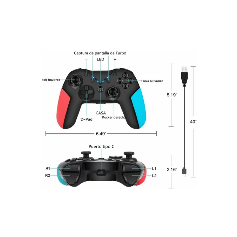 Control Inalámbrico Gamepad Para Nintendo Switch Y Pc.