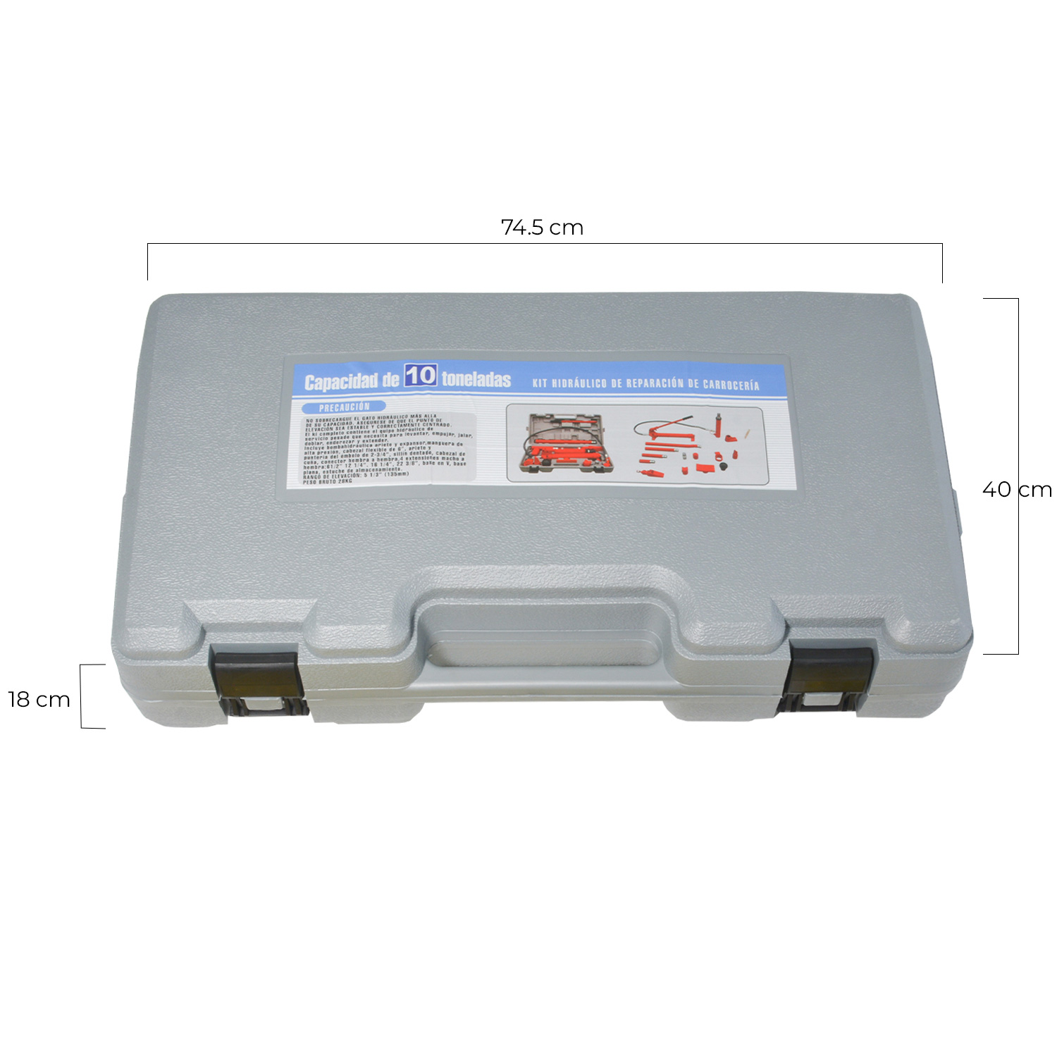 Porto Power Hidraulico Automotriz 10ton 16 Piezas Estuche
