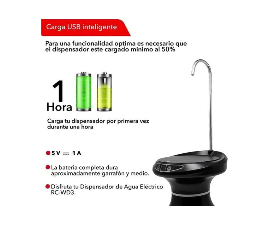 Despachador De Agua Inalámbrico Con Base Servicio Automático