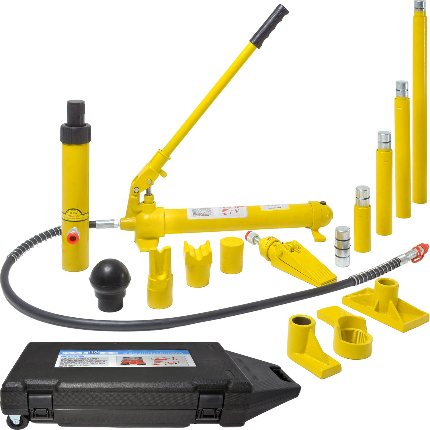 Porto Power Hidraulico Automotriz 10ton 16pz Estuche Ruedas