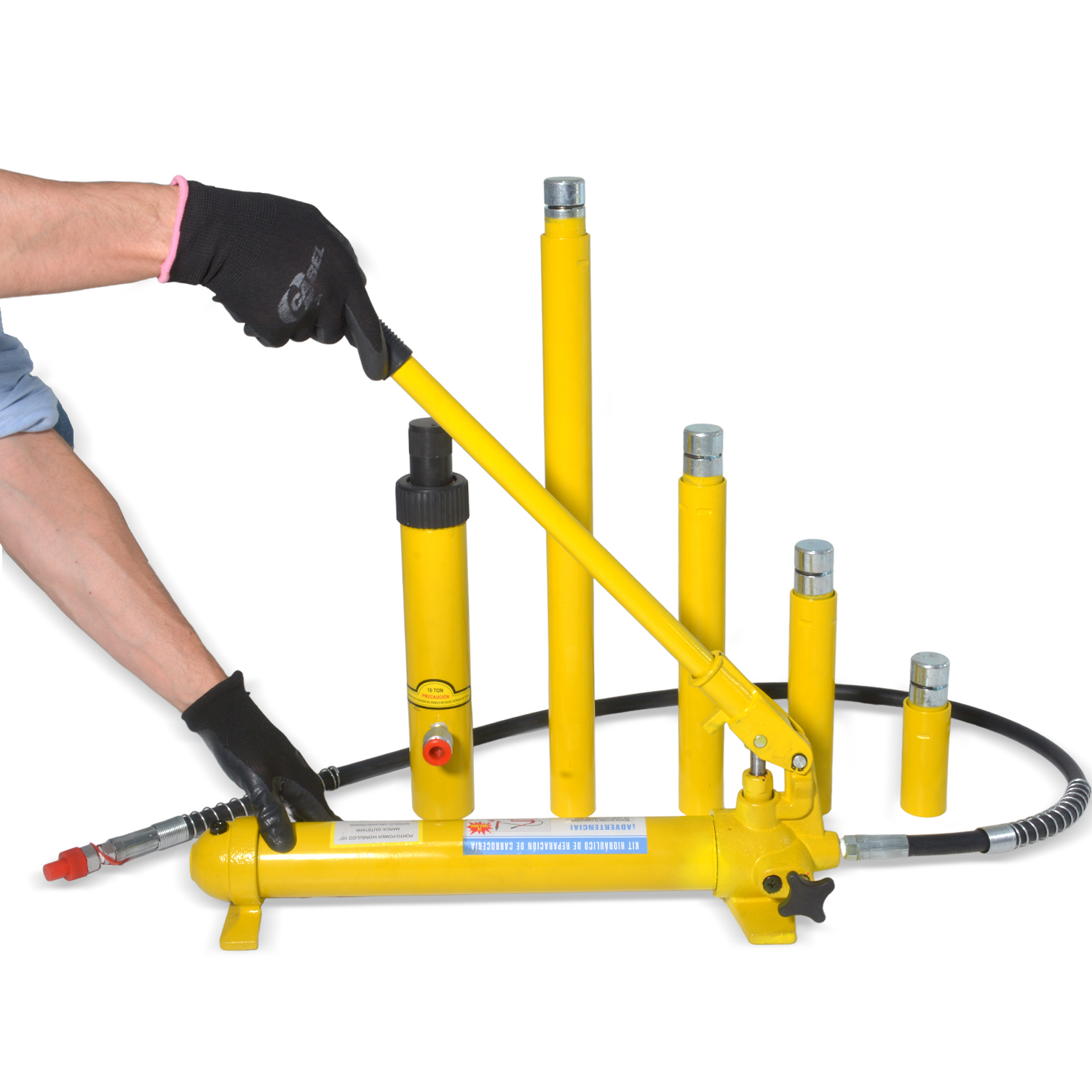 Porto Power Hidraulico Automotriz 10ton 16pz Estuche Ruedas