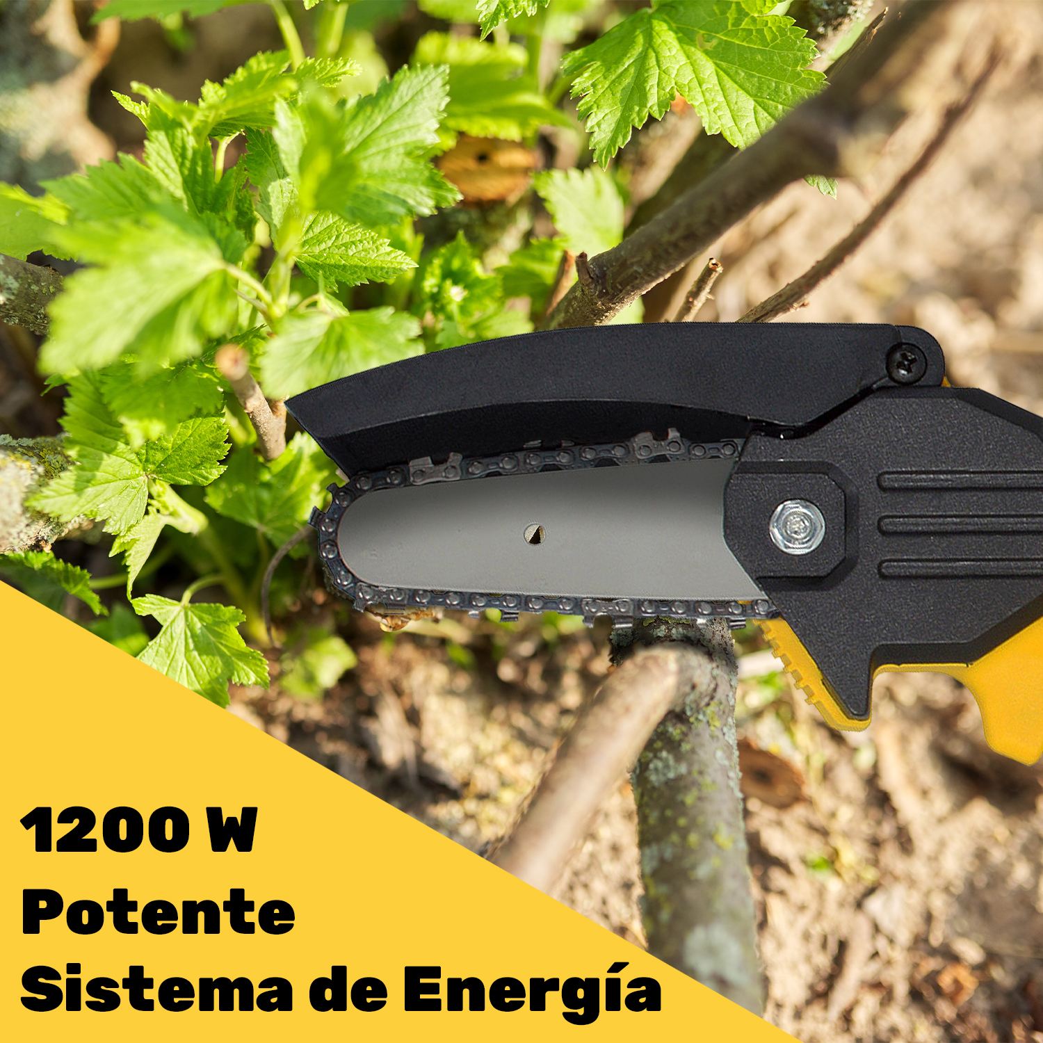 Mini Motosierra Portatil Inalambrica 2 Baterias 3 Cadenas