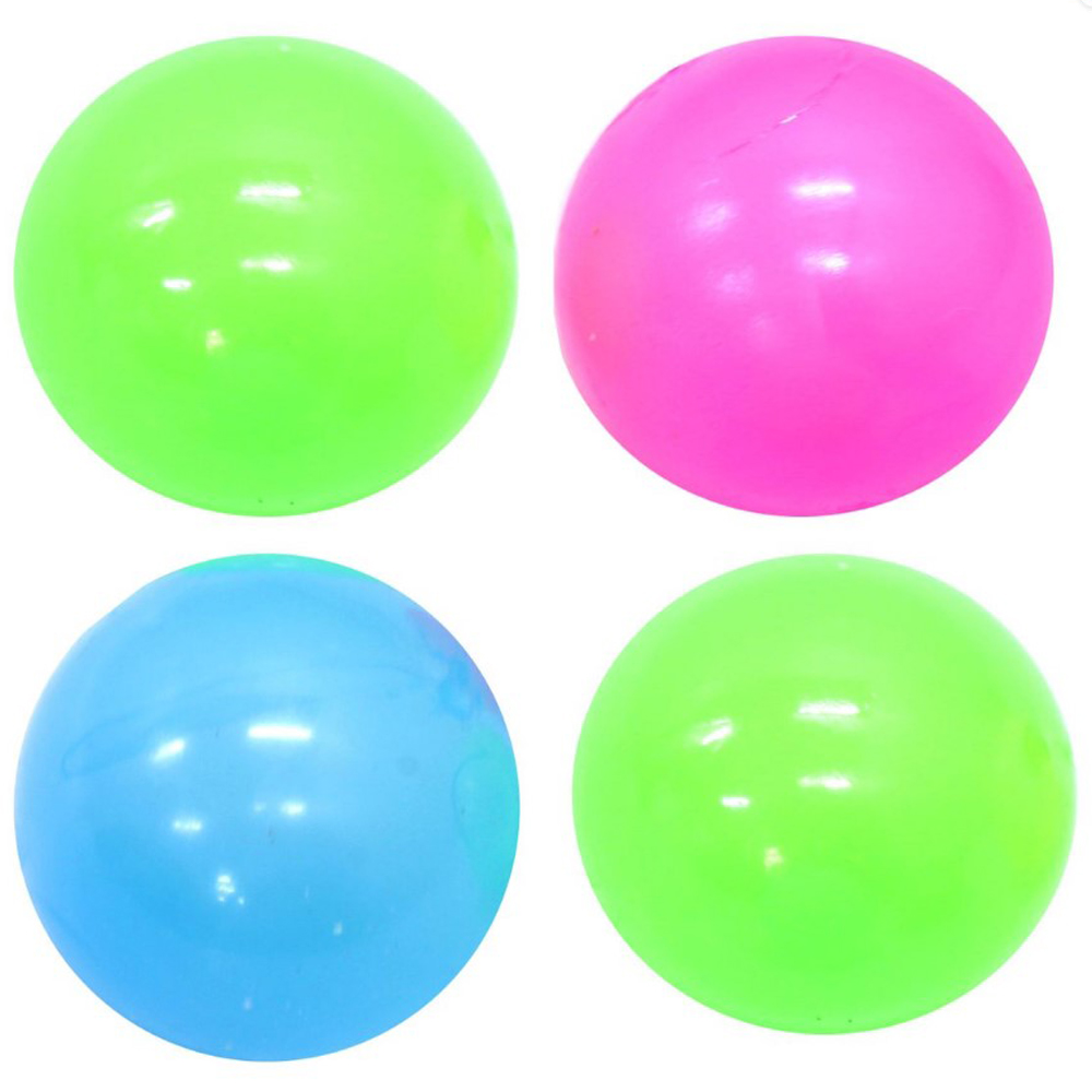 8 Pelotas pegajosas techo brilla en la oscuridad 5 cm