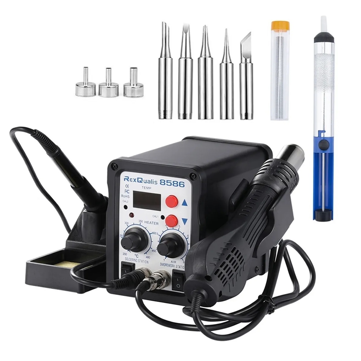 Estacion De Soldadura 2 En 1 Pistola De Aire Y Cautín