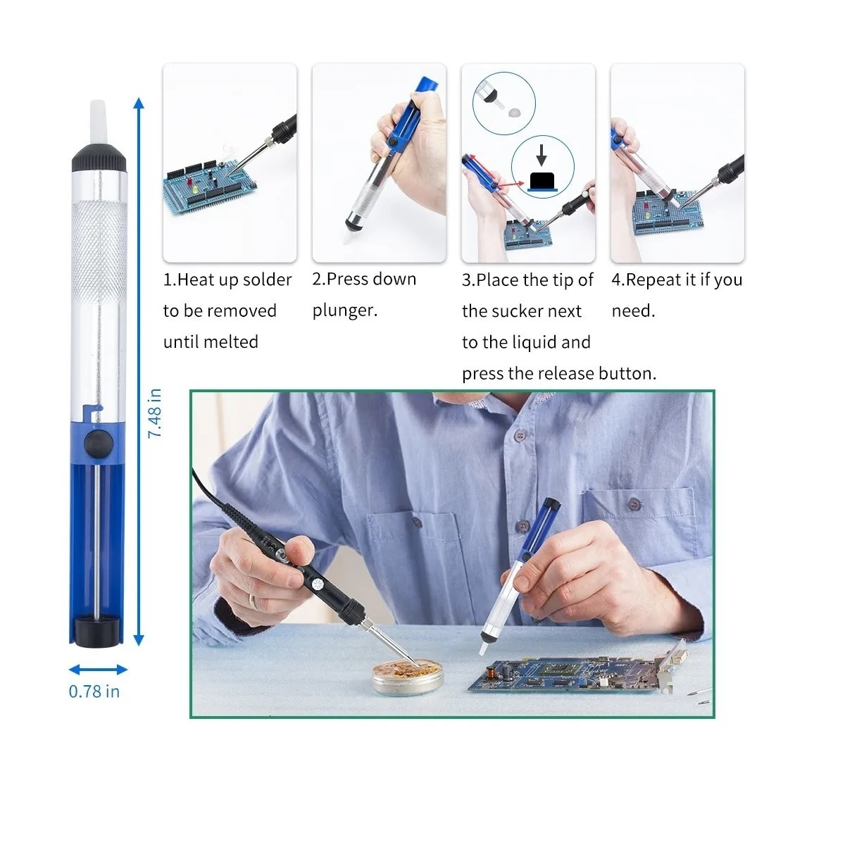 Estacion De Soldadura 2 En 1 Pistola De Aire Y Cautín