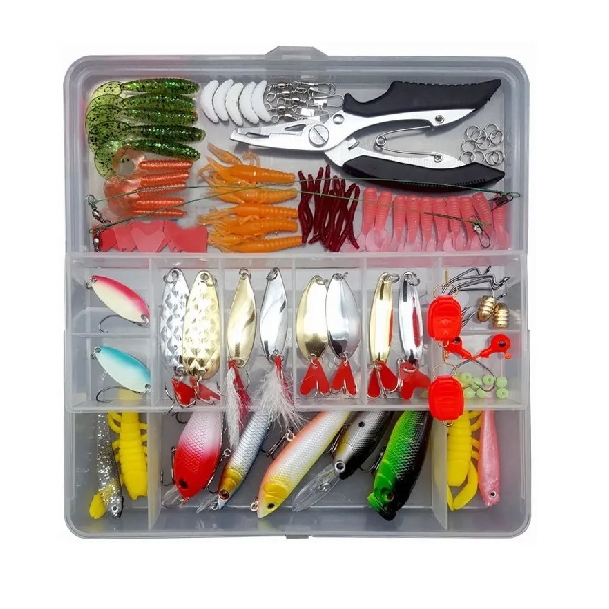 KIT SEÑUELOS CURRICANES REALISTAS PARA  PESCA RÍO MAR