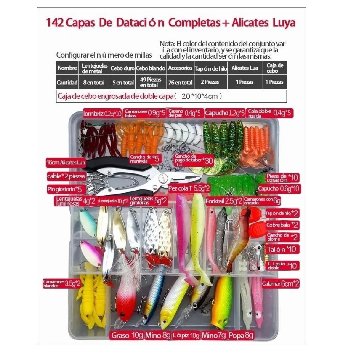 KIT SEÑUELOS CURRICANES REALISTAS PARA  PESCA RÍO MAR