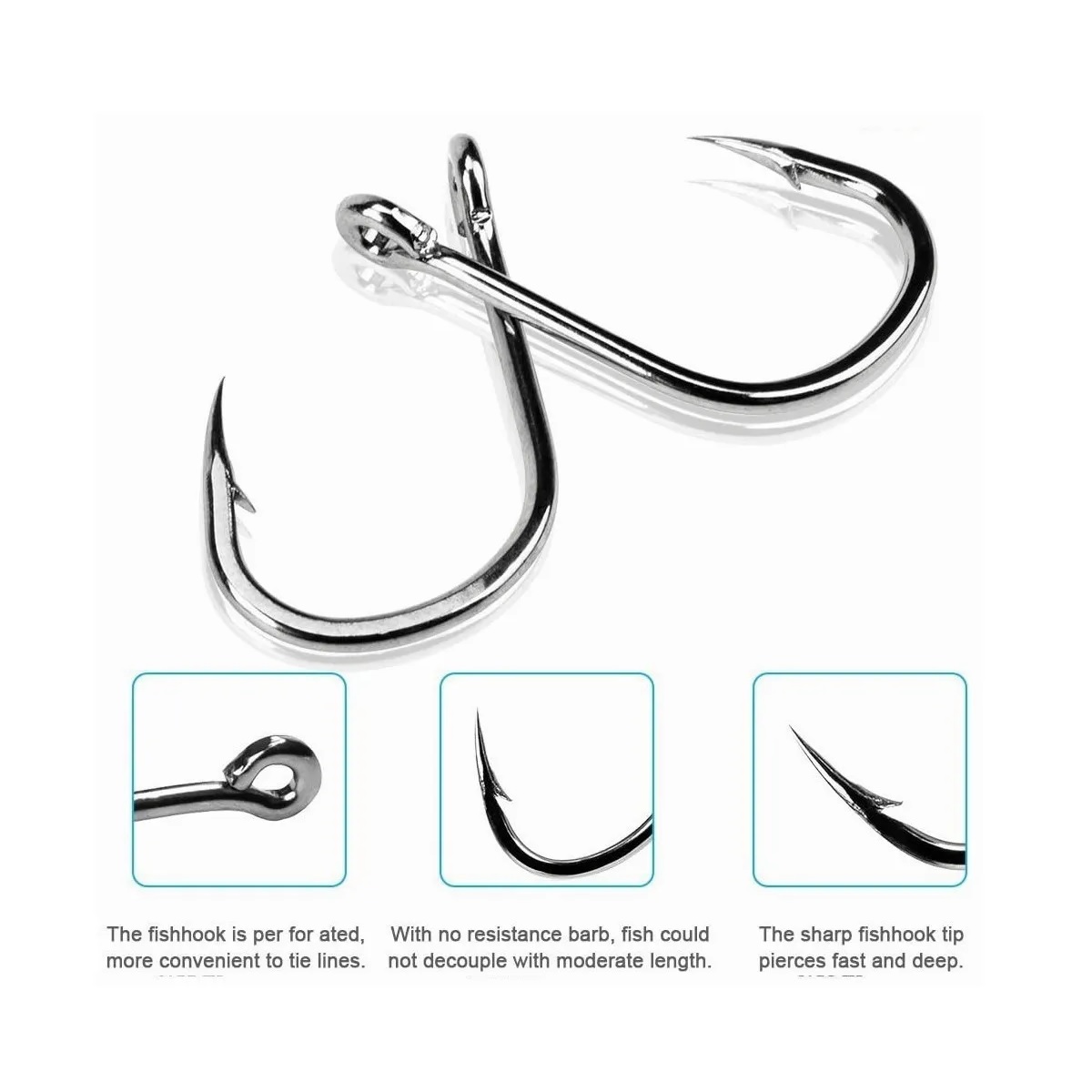  Kit De Anzuelos Pesca 3-12# Con Caja Afilados