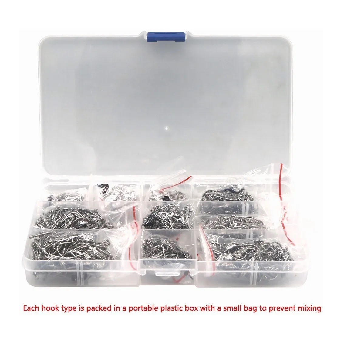  Kit De Anzuelos Pesca 3-12# Con Caja Afilados