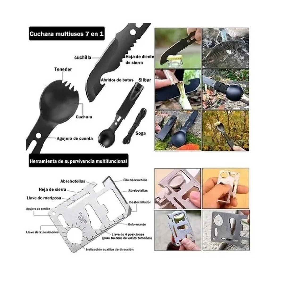 Kit De Supervivencia Emergencia Para Camping Portátil 