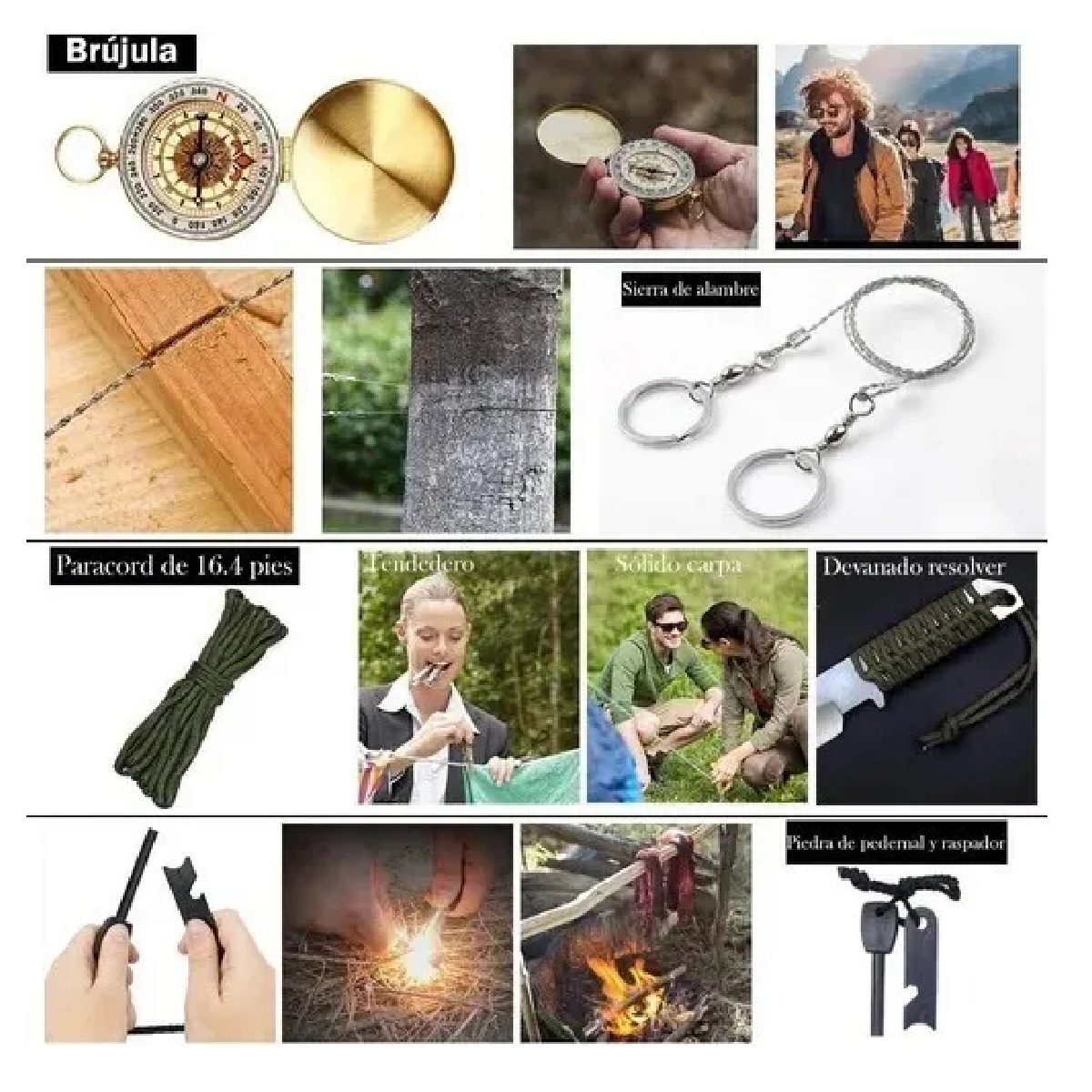 Kit De Supervivencia Emergencia Para Camping Portátil 