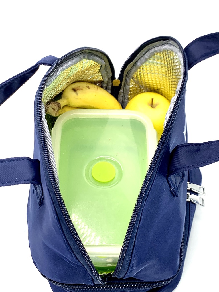LONCHERA TÉRMICA DOS COMPARTIMENTOS DISEÑO  MOCHILA PARA ALIMENTOS LONCHERA BOLSA PARA ALIMENTOS TÉRMICA AZUL
