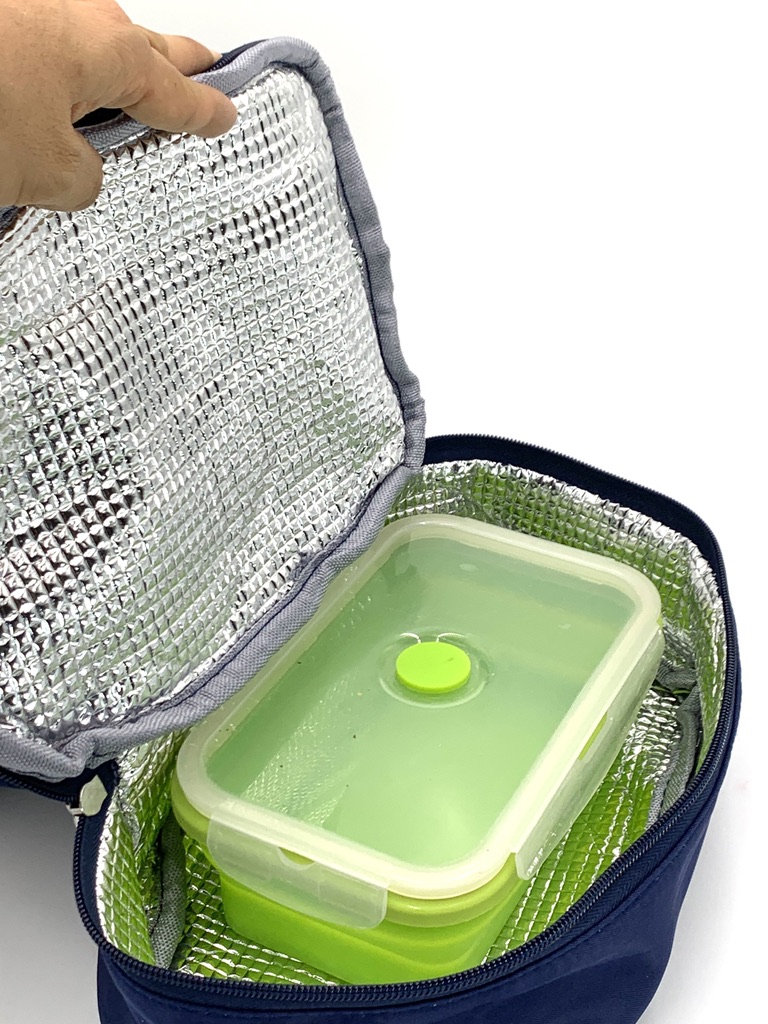 LONCHERA TÉRMICA DOS COMPARTIMENTOS DISEÑO  MOCHILA PARA ALIMENTOS LONCHERA BOLSA PARA ALIMENTOS TÉRMICA AZUL