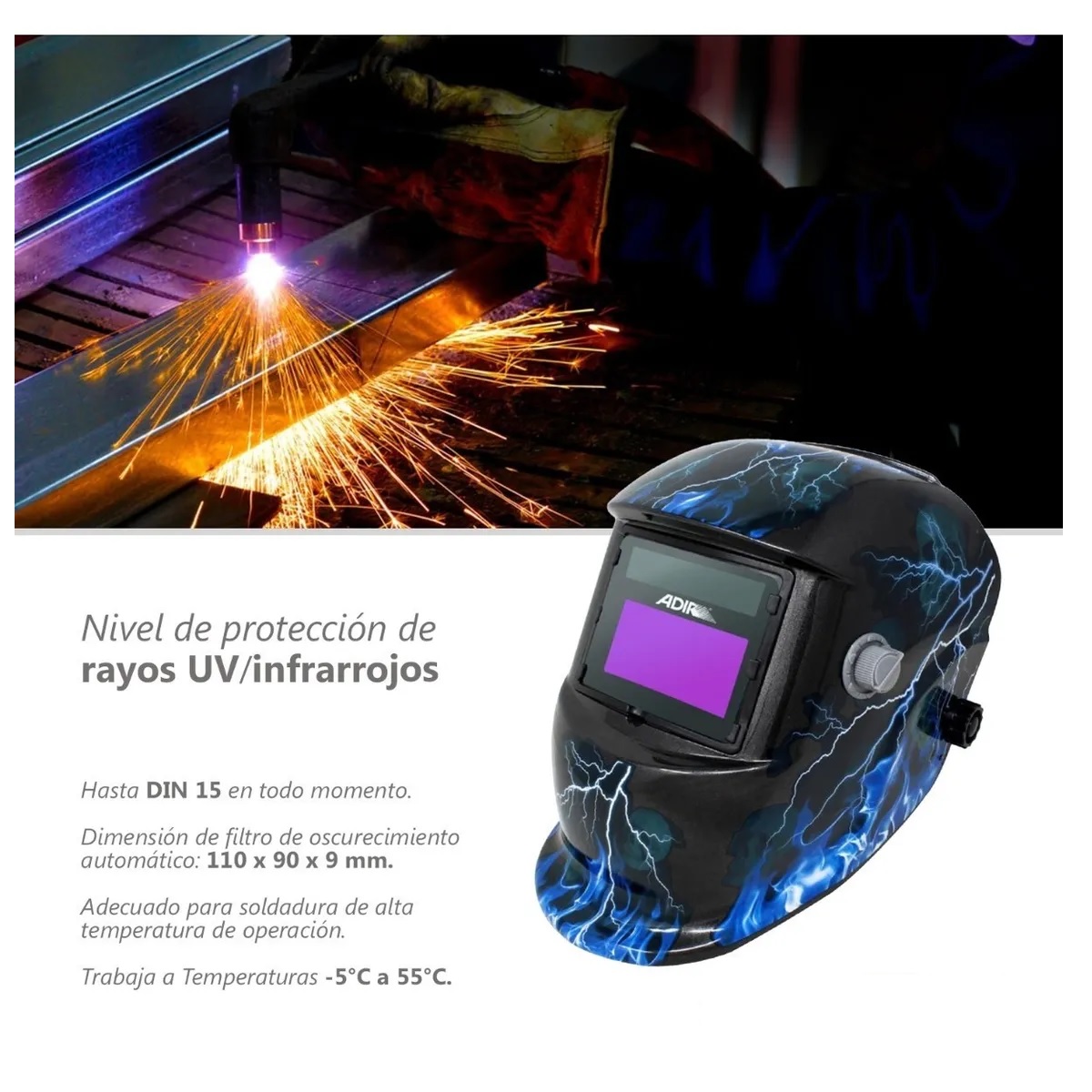 Careta De Soldar Uso Industrial Soldadura Electronica Diseño Rayos