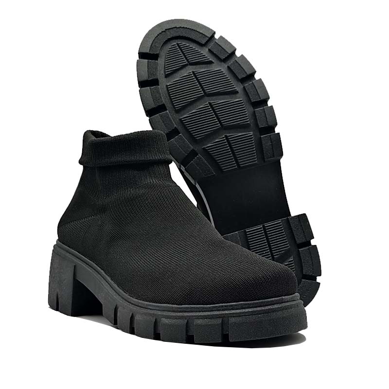 Botines 200 Jesse Love Negros Dama Mujer Niña Tacón Tela Cómodos