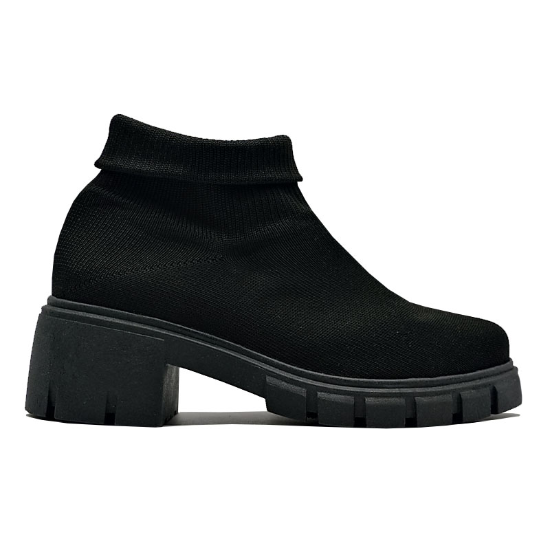 Botines 200 Jesse Love Negros Dama Mujer Niña Tacón Tela Cómodos