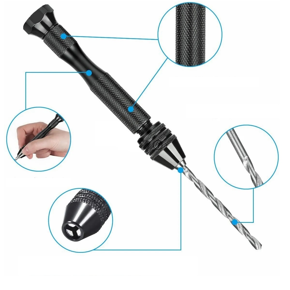 Taladro Manual Miniatura Joyeria Modelismo Brocas 