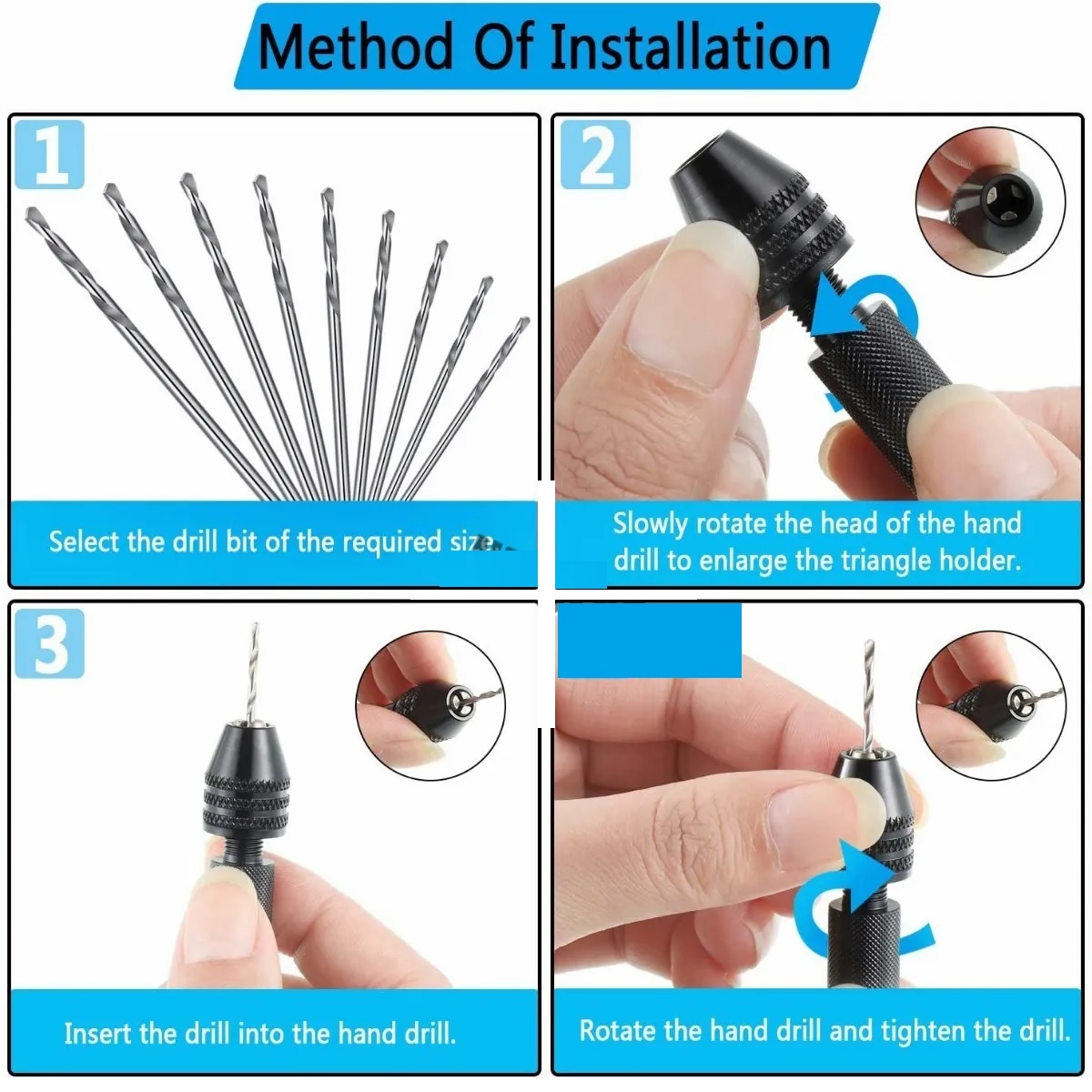 Taladro Manual Miniatura Joyeria Modelismo Brocas 