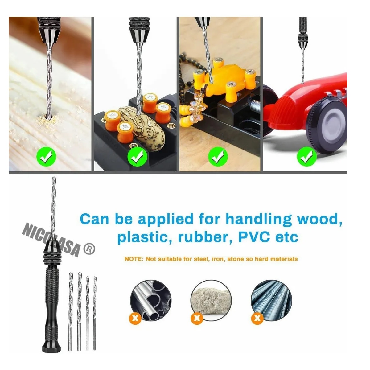 Taladro Manual Miniatura Joyeria Modelismo Brocas 