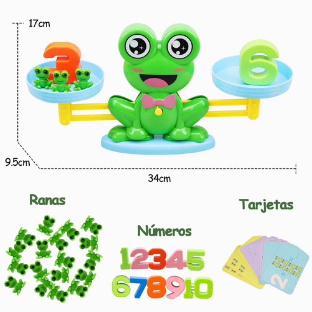 Juguete De Matemáticas Básicas Balanza De Equilibrio Ranita Verde