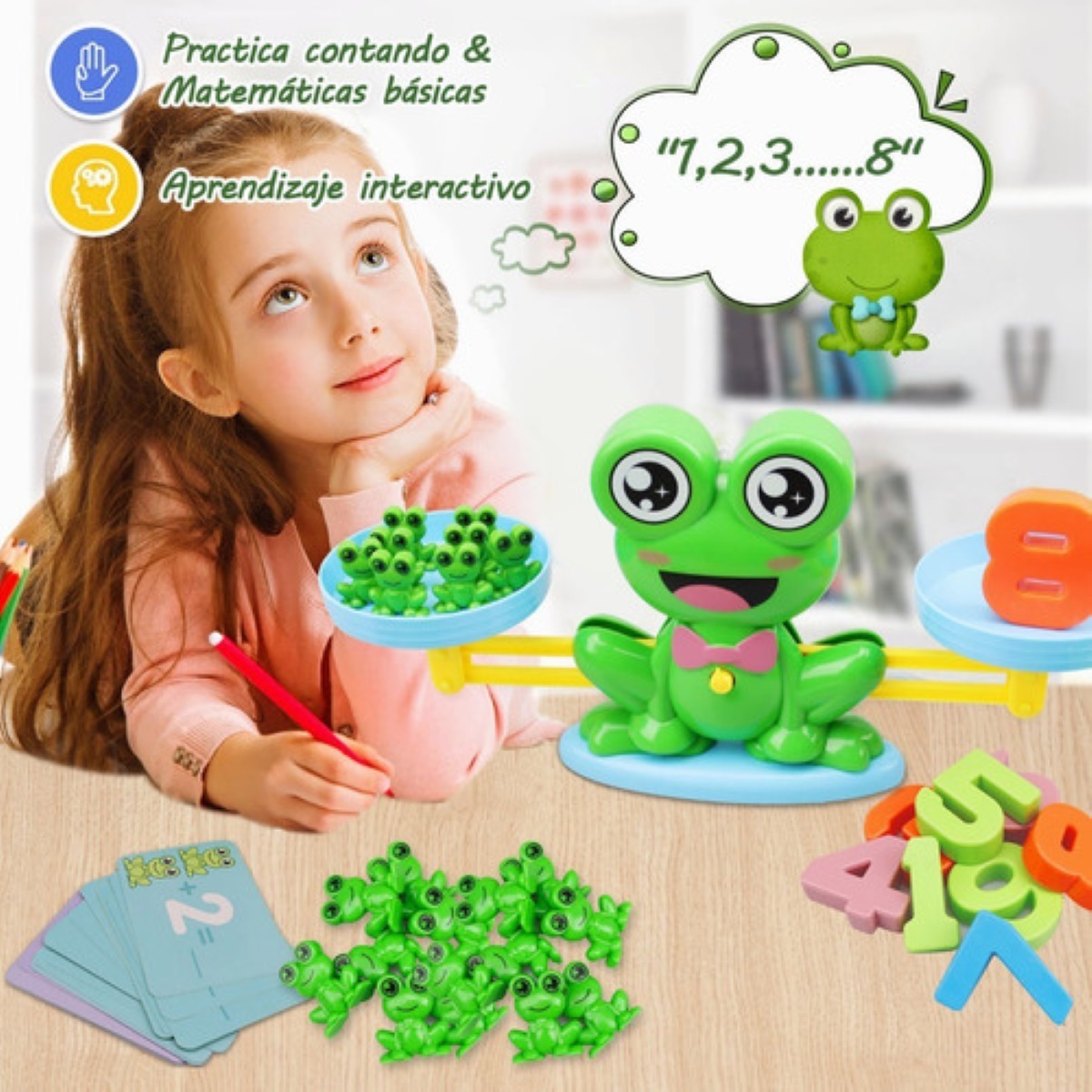 Juguete De Matemáticas Básicas Balanza De Equilibrio Ranita Verde