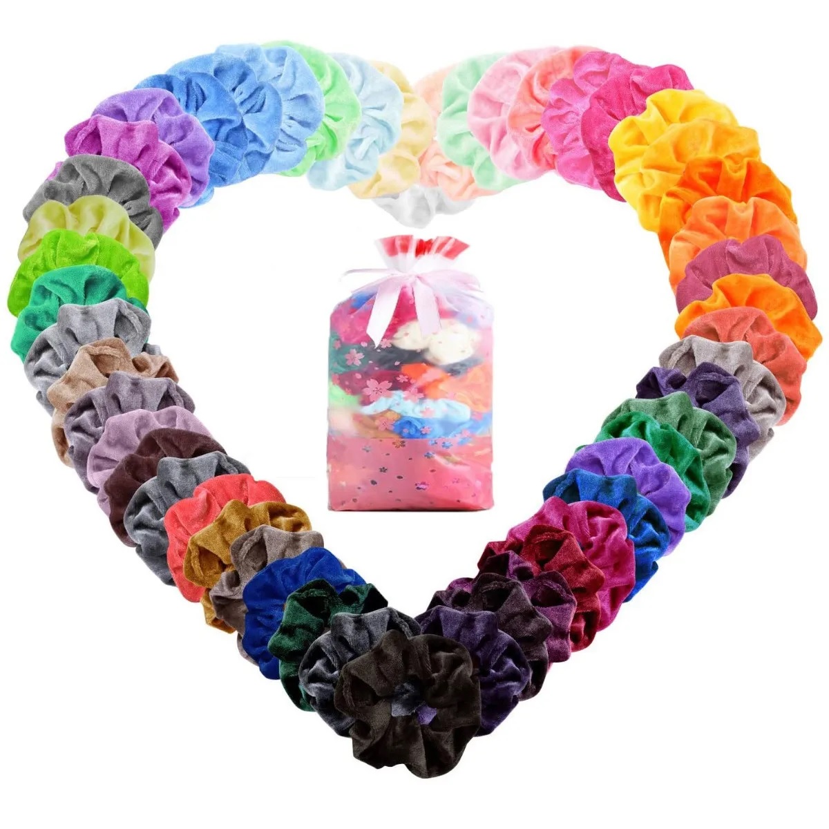 Set de Gomas De Pelo Scrunchies Terciopelo Para Mujer