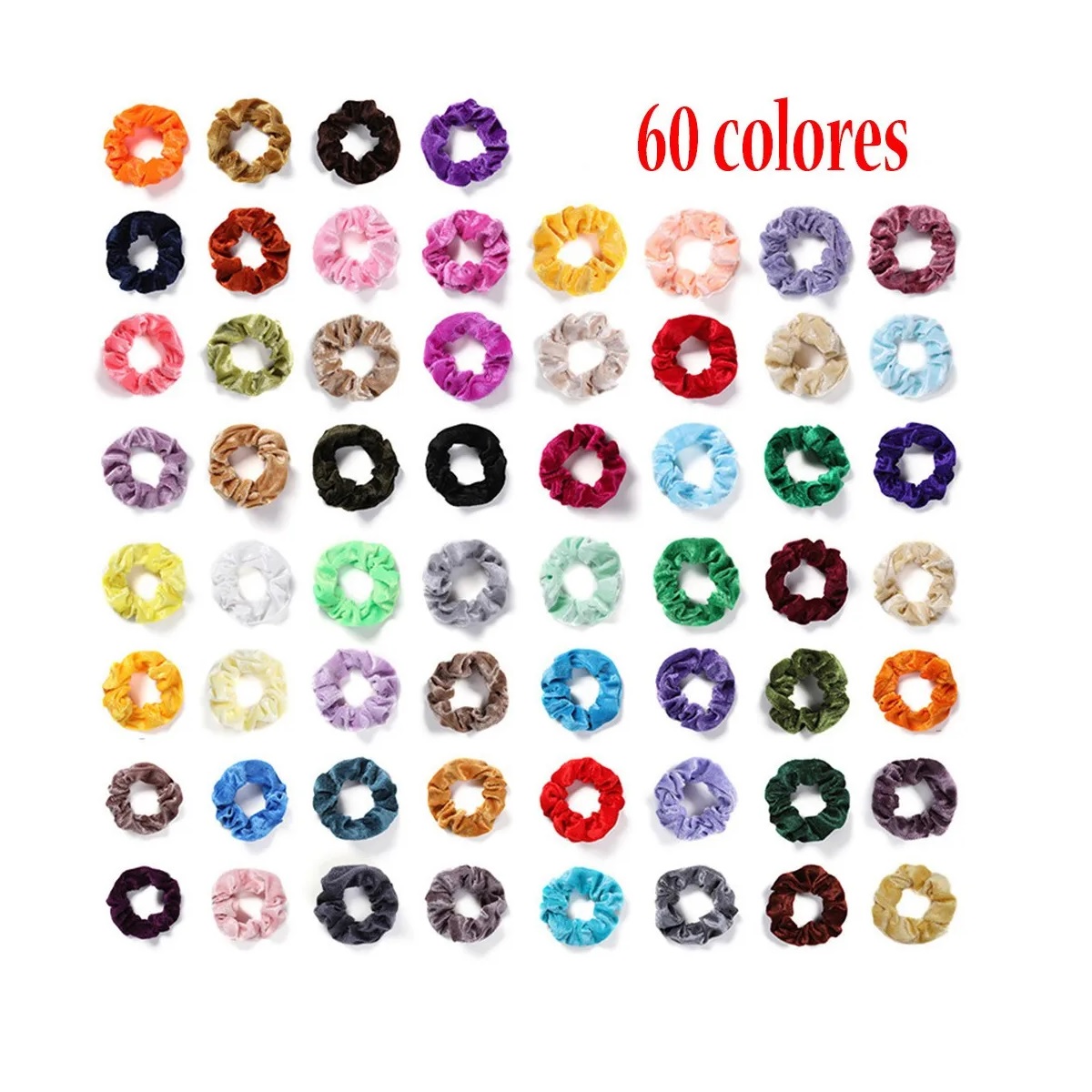 Set de Gomas De Pelo Scrunchies Terciopelo Para Mujer