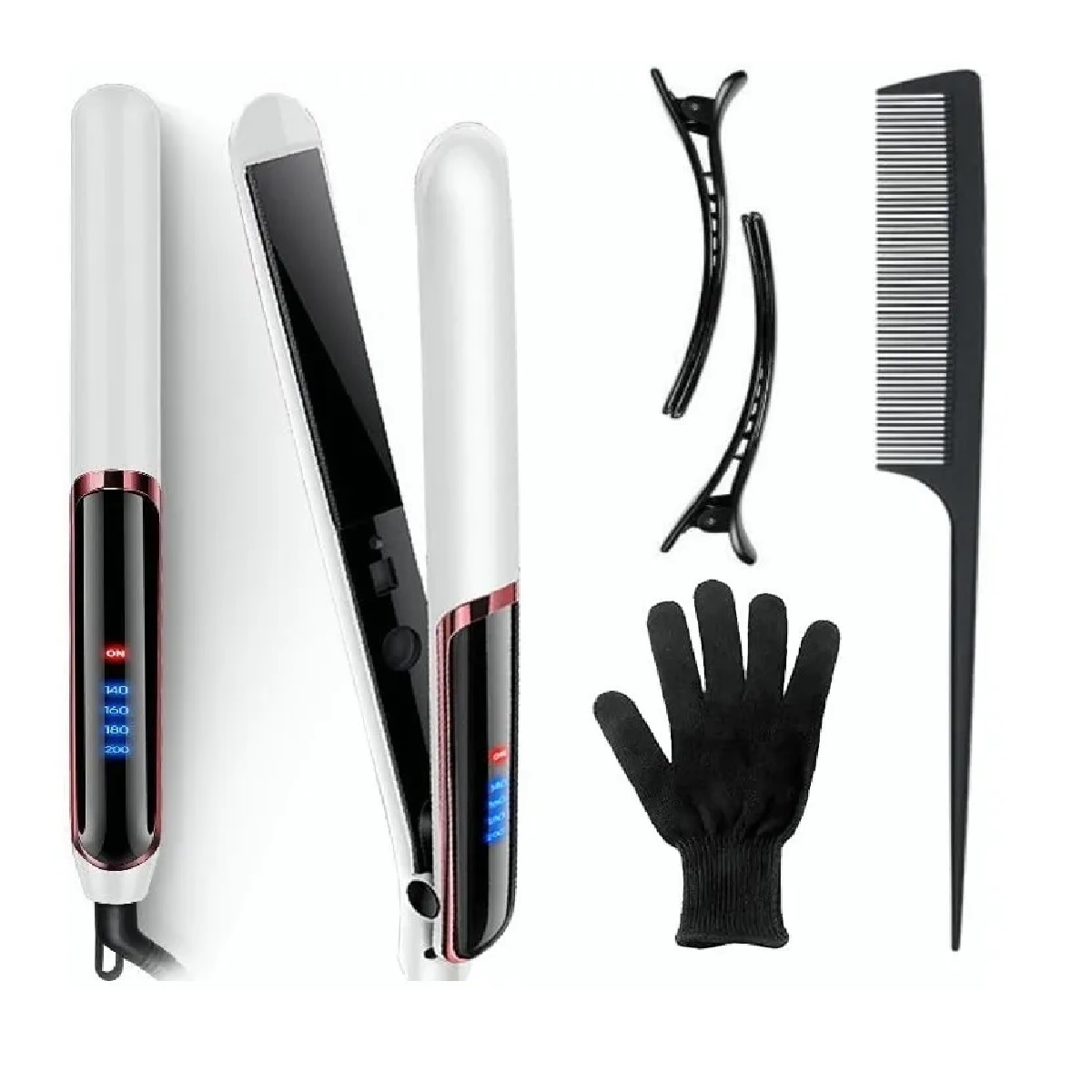 Plancha Para Cabello De Cerâmica, Y Rizado Blanca