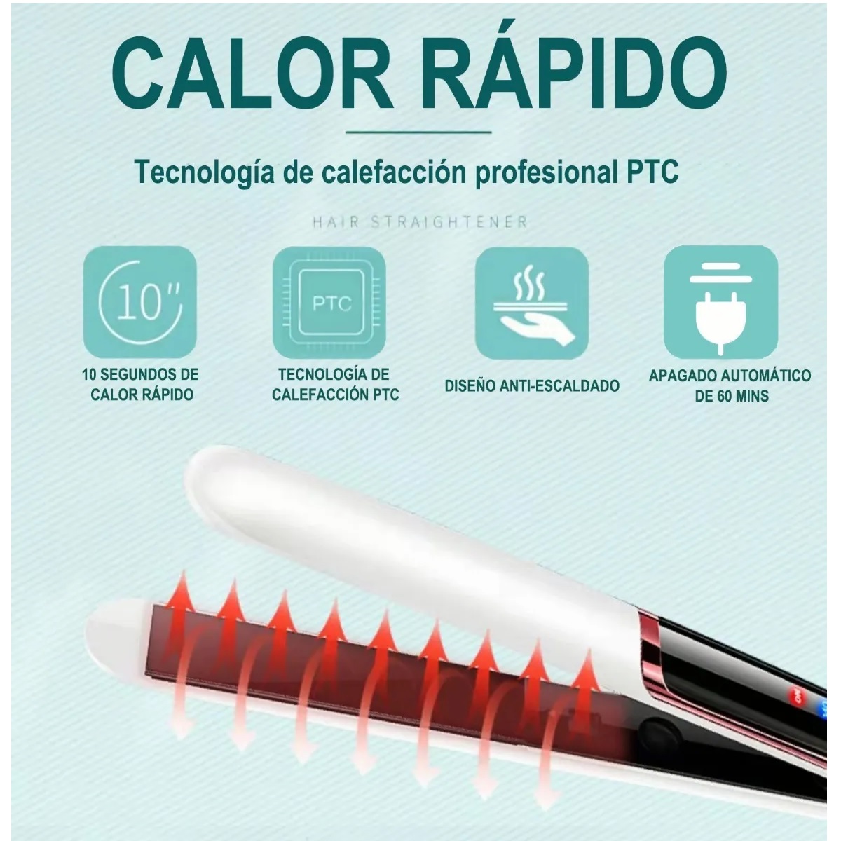 Plancha Para Cabello De Cerâmica, Y Rizado Blanca