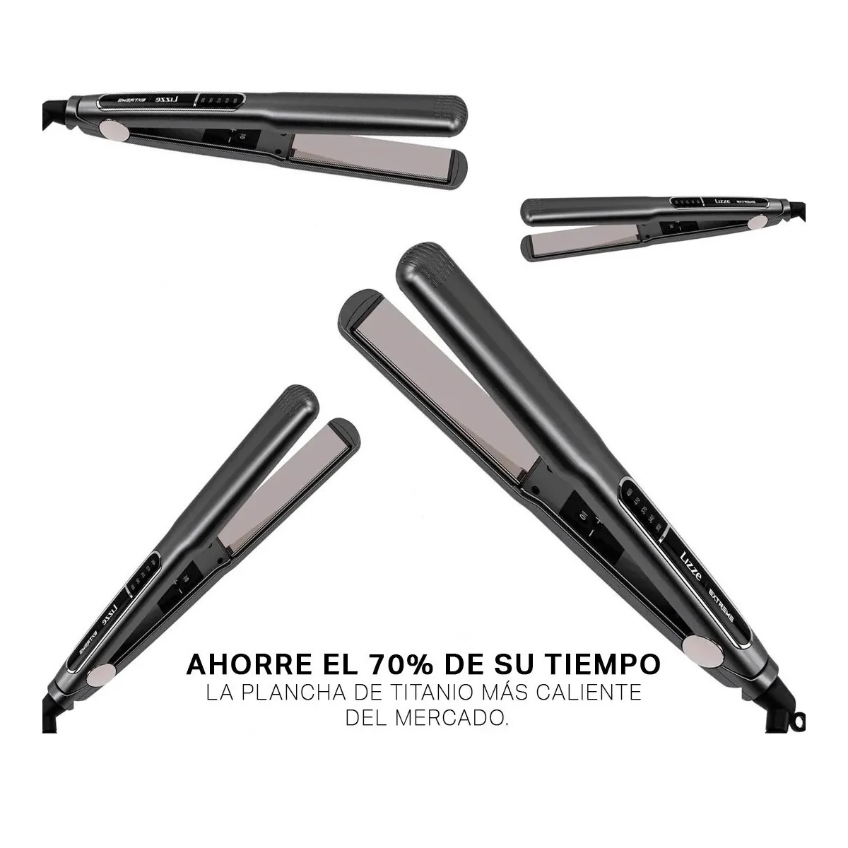 Plancha Para Cabello Profesional Titanio Uso Rudo Estéticas Digital