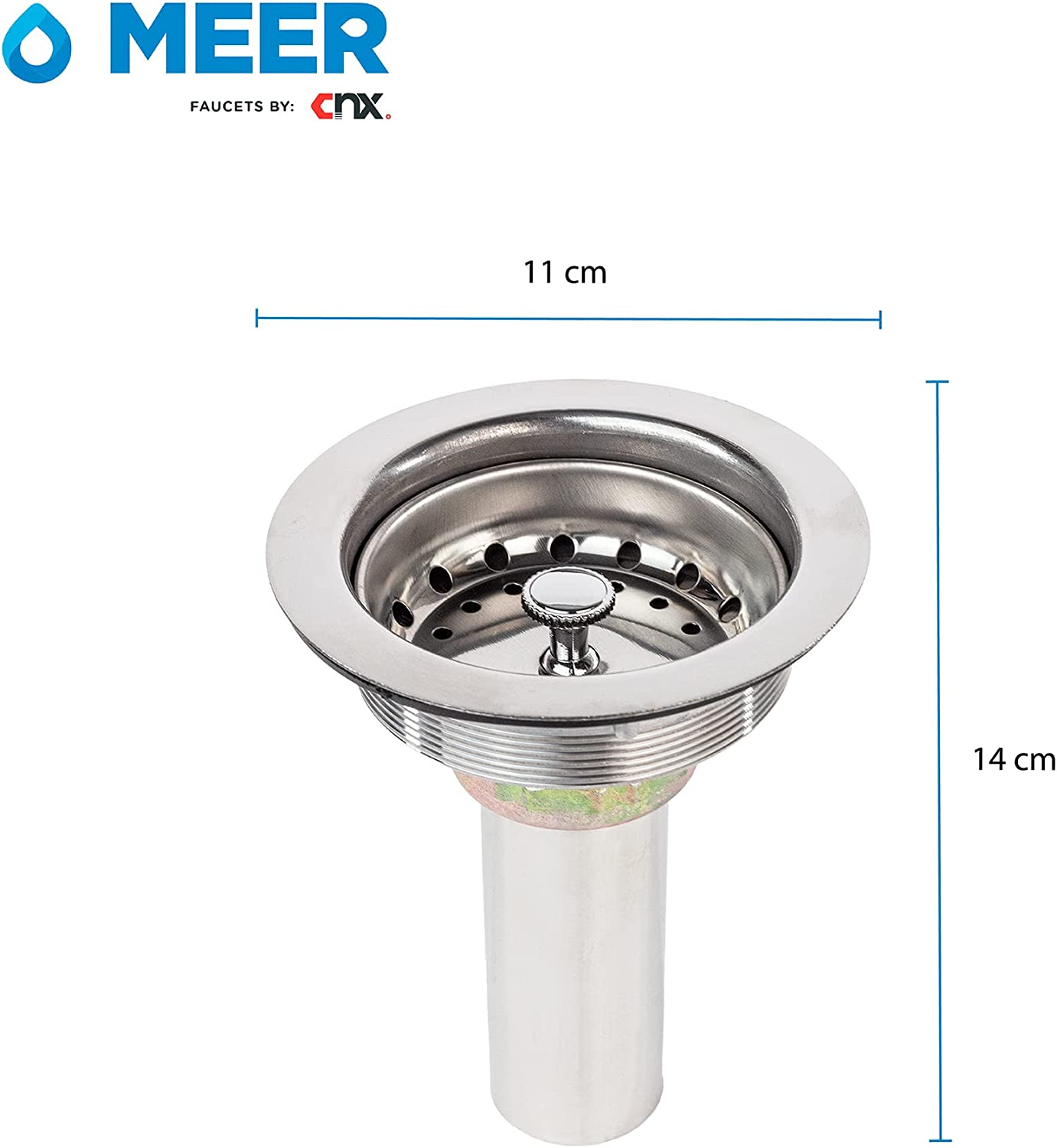 Tarja en acero inoxidable para fregadero, incluye Contra Canasta Y Mezcladora Monomando, (medidas de tarja 59 cm x 45 cm)