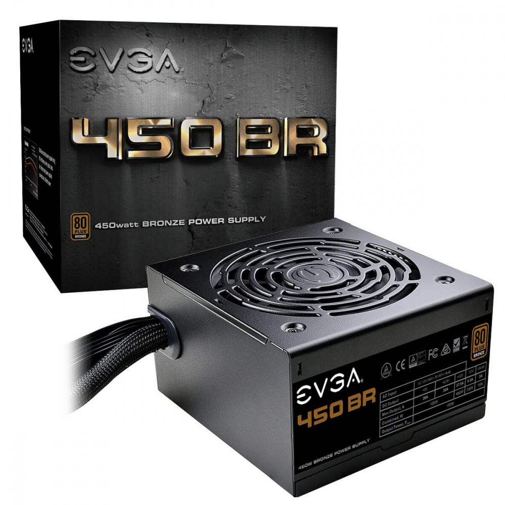 Evga FUENTE DE PODER EVGA 450W BR 80 PLUS BRONZE /ATX/PCIE (2)/EPS