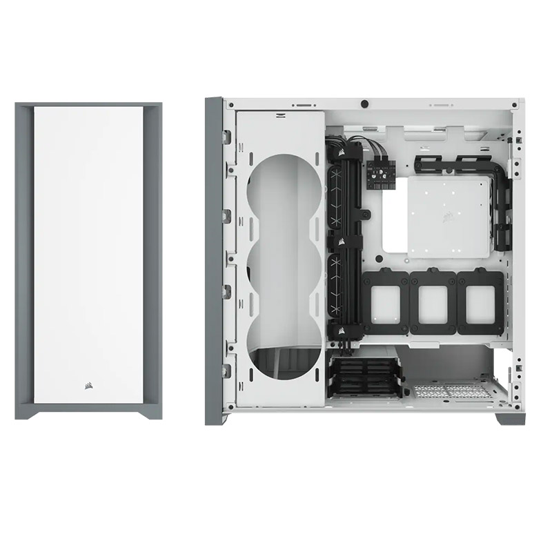 Gabinete CORSAIR ICUE 5000D RGB ATX CRISTAL MIDITOWER CC-9011209-WW- Blanco.