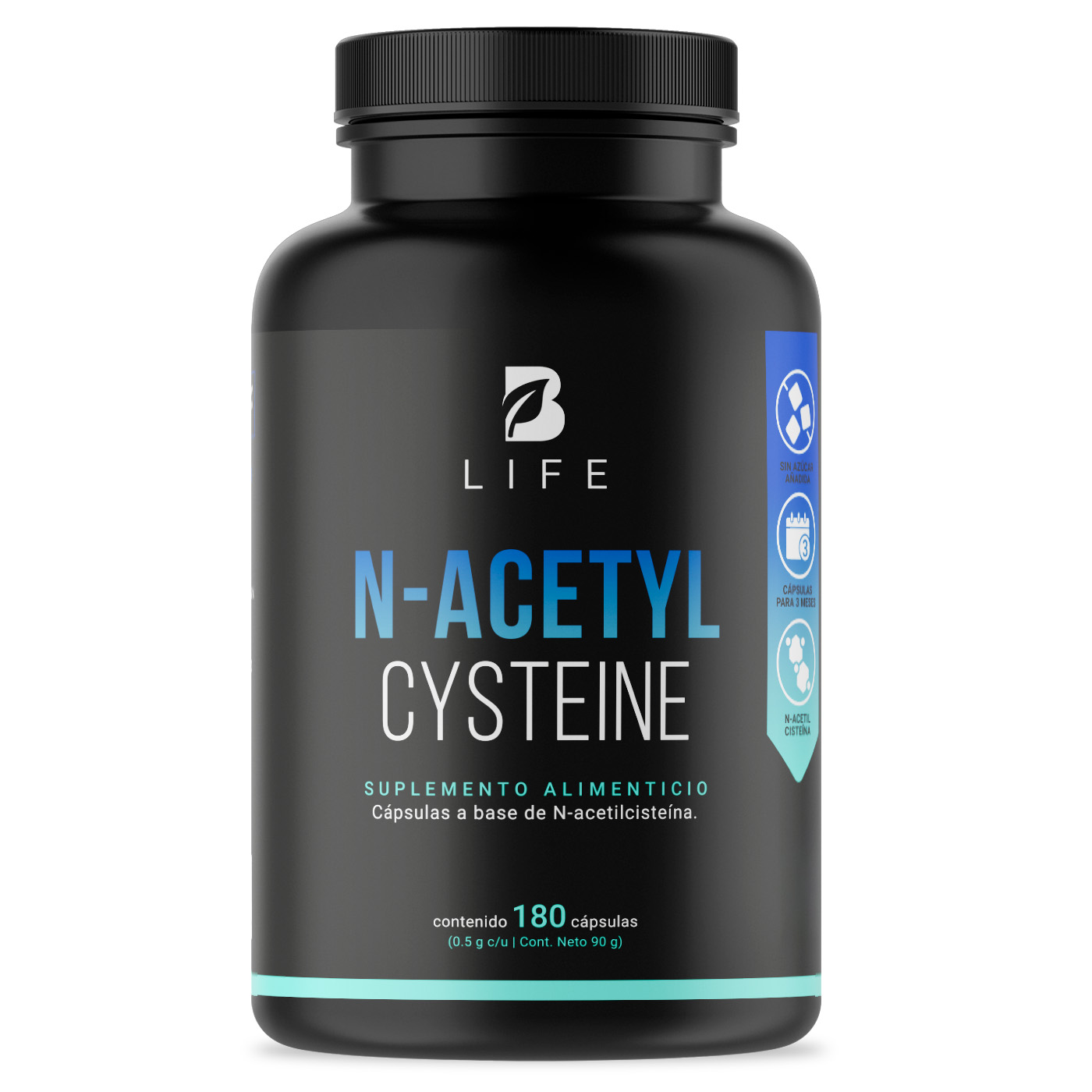 Acetil Cistein De 180 Cápsulas. N-acetyl Cistein B Life