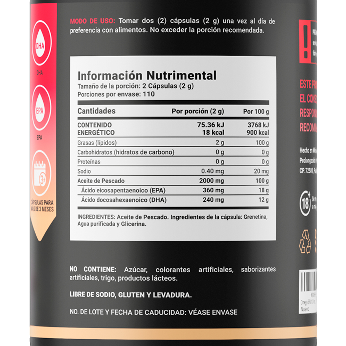 Omega 3 Fish Oil De 220 Caps. 100% Aceite De Pescado. B Life