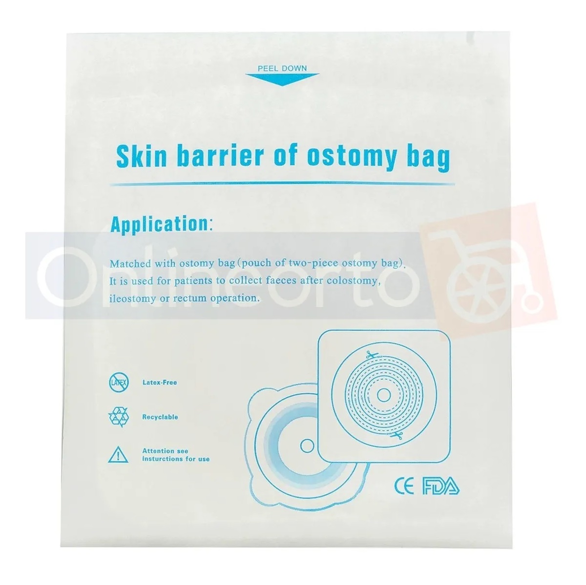 Barrera Para Colostomia Marco Adhesivo Recortable Con 5 Piezas