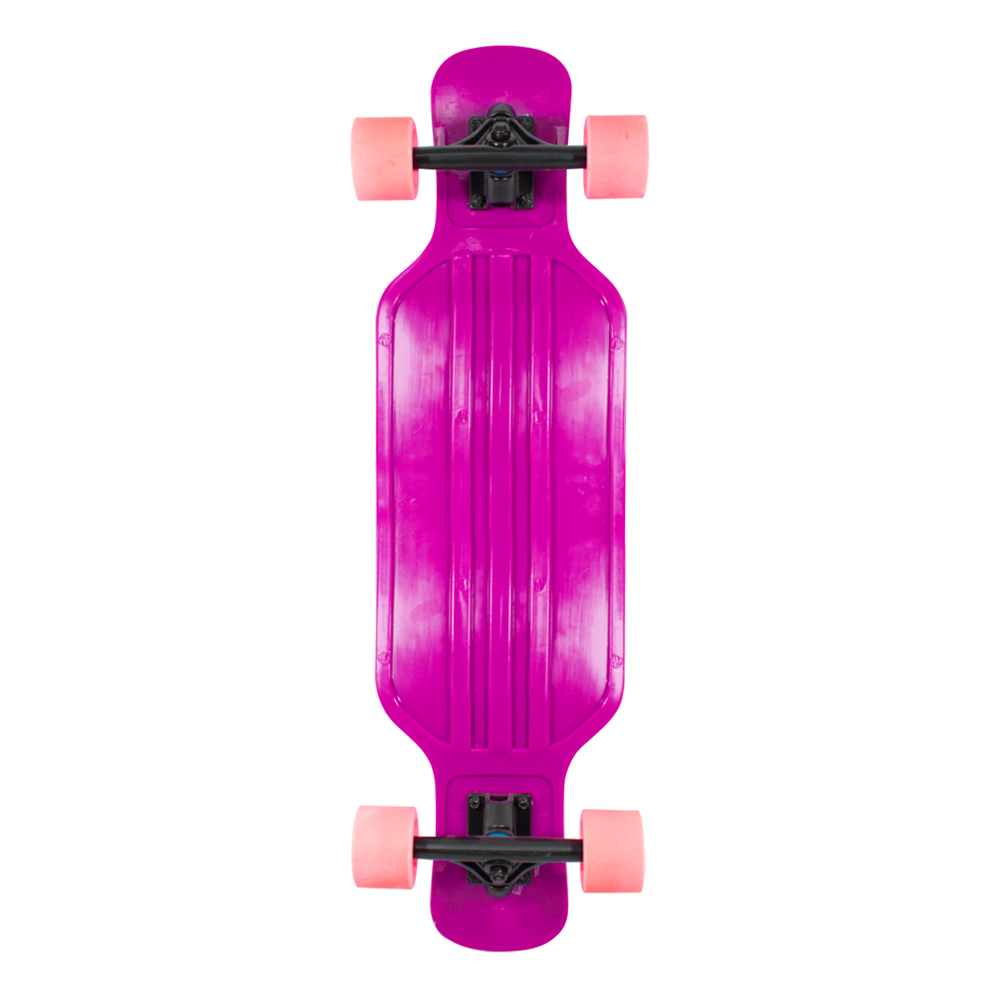 Patineta Longboard De Plástico Juvenil Con Lija 78 Cm Skate Fucsia
