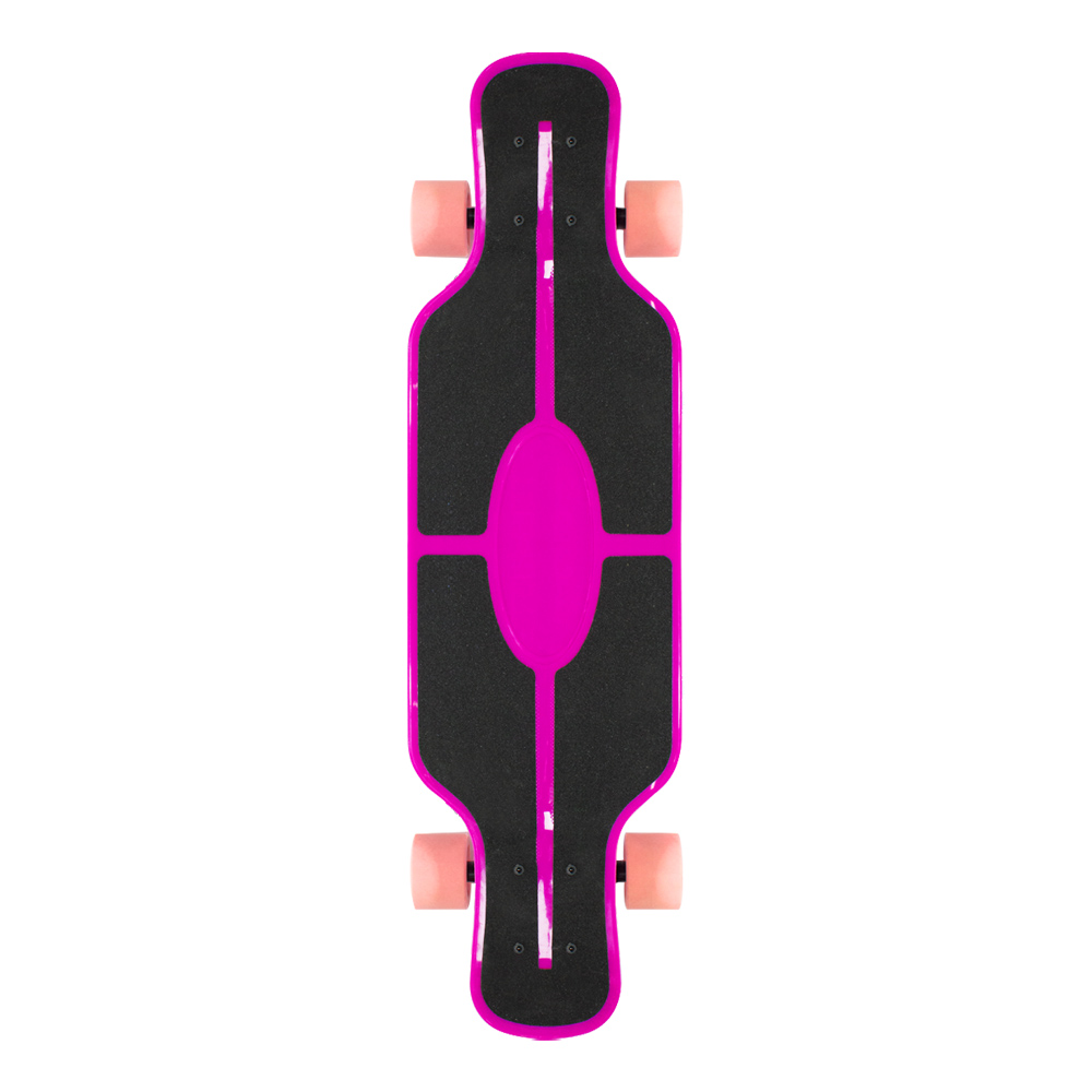 Patineta Longboard De Plástico Juvenil Con Lija 78 Cm Skate Fucsia