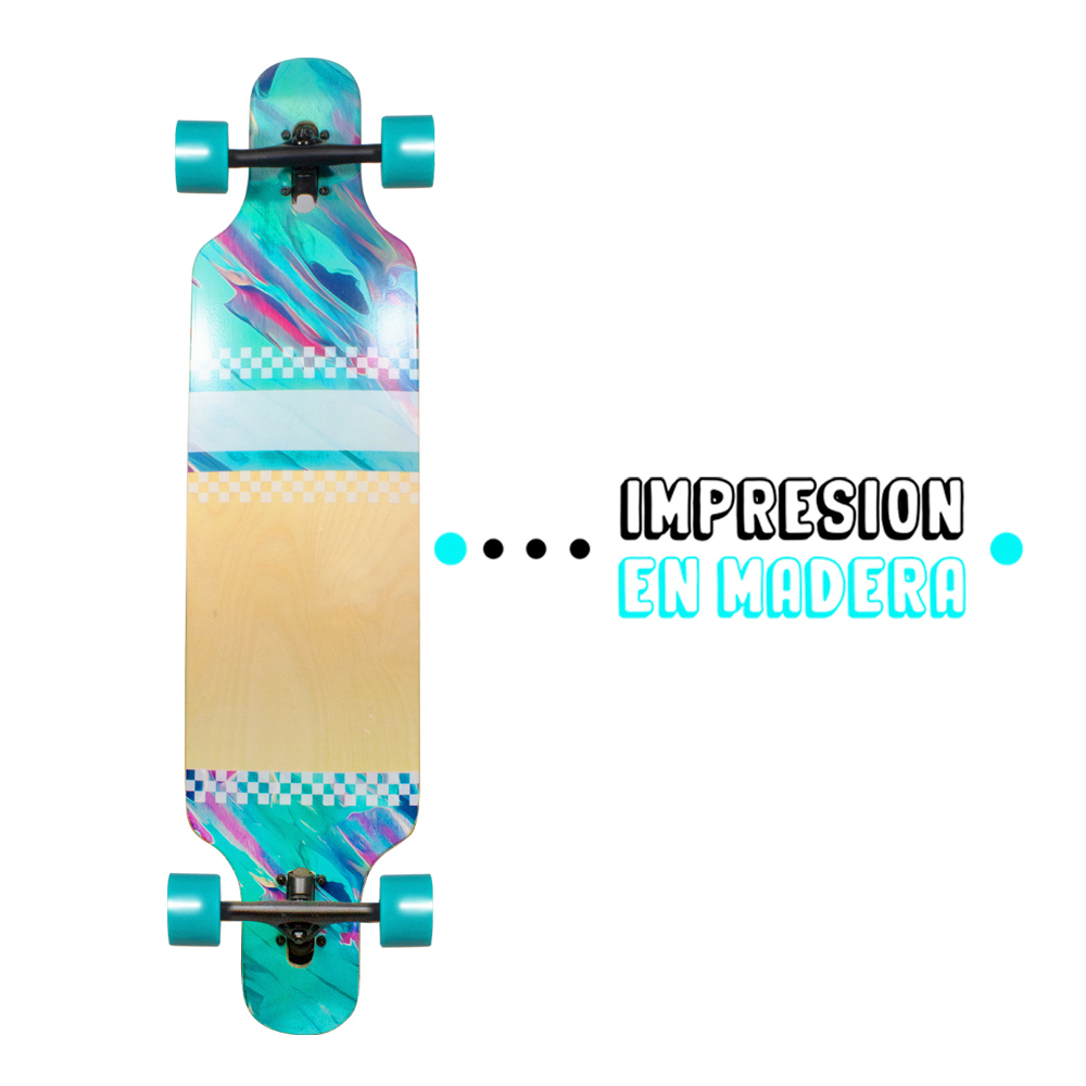 Patineta Longboard De Madera Juvenil Con Lija 104 Cm Verde