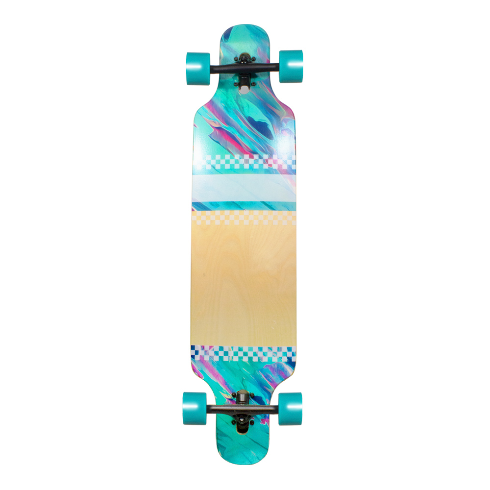 Patineta Longboard De Madera Juvenil Con Lija 104 Cm Verde