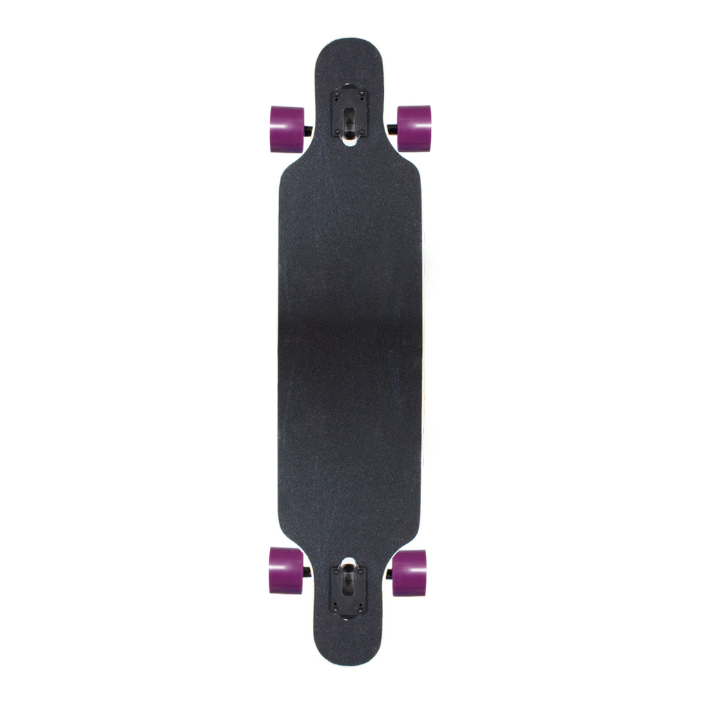 Patineta Longboard Madera Maple Resistente Morado Galaxy