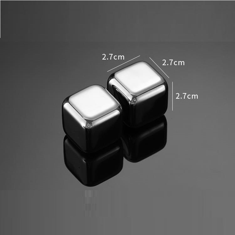 Cubitos de Hielo Reutilizable de Acero Inoxidable - Enfriador de Bebidas 4 Cubos