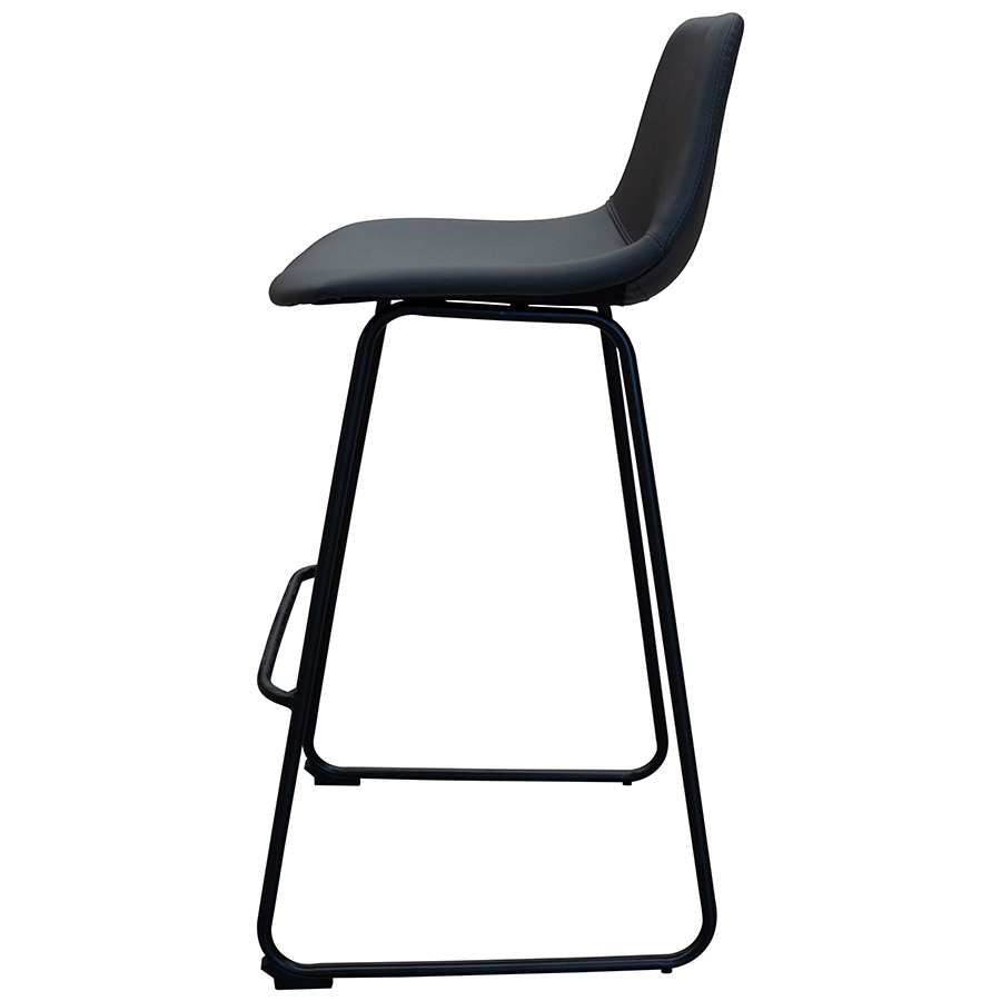 Banco Fijo ika Gris Piel PU Patas Metal Grupo Microtec Vintage Clasico Industrial Moderno Cocina Bar Restaurante desayunador Minimalista Acojinado 