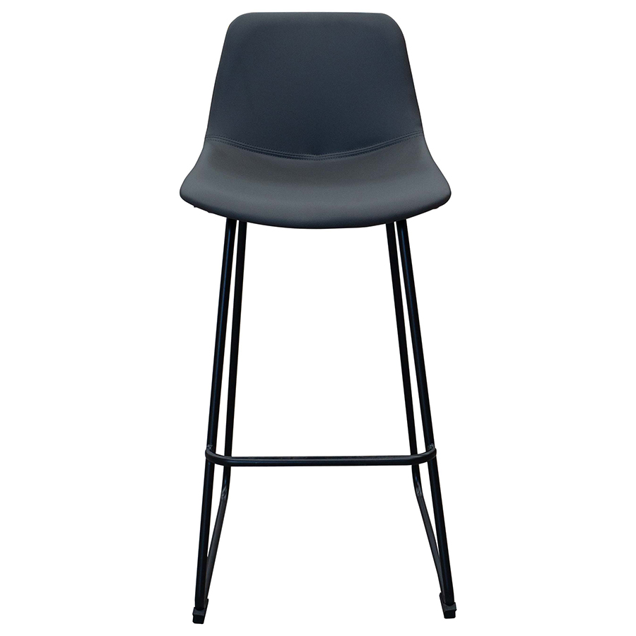 Banco Fijo ika Gris Piel PU Patas Metal Grupo Microtec Vintage Clasico Industrial Moderno Cocina Bar Restaurante desayunador Minimalista Acojinado 