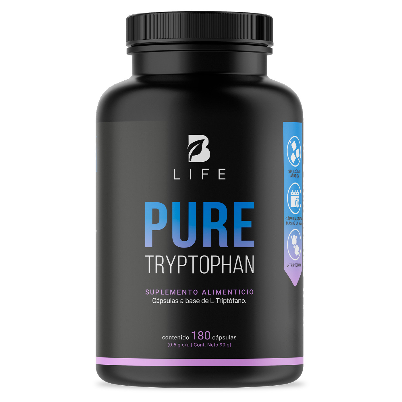 Triptofano De 180 Cápsulas De 500mg, L-tryptophan B Life.