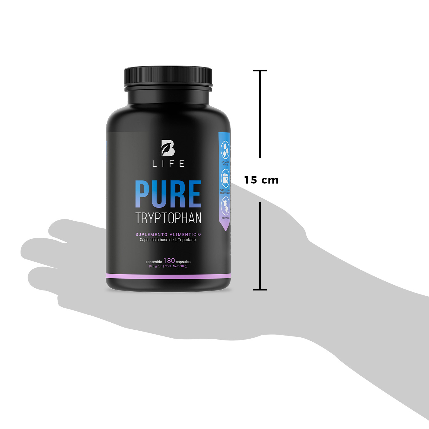 Triptofano De 180 Cápsulas De 500mg, L-tryptophan B Life.
