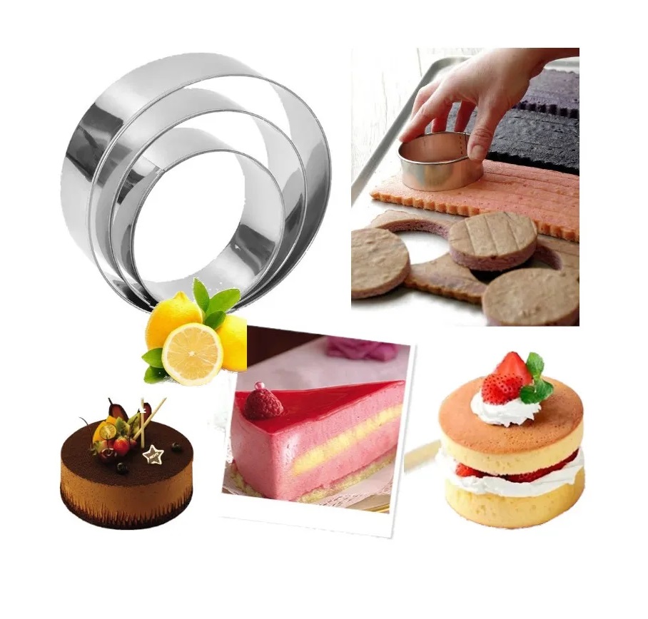 Set 3 Moldes Reposteria acero inoxidable