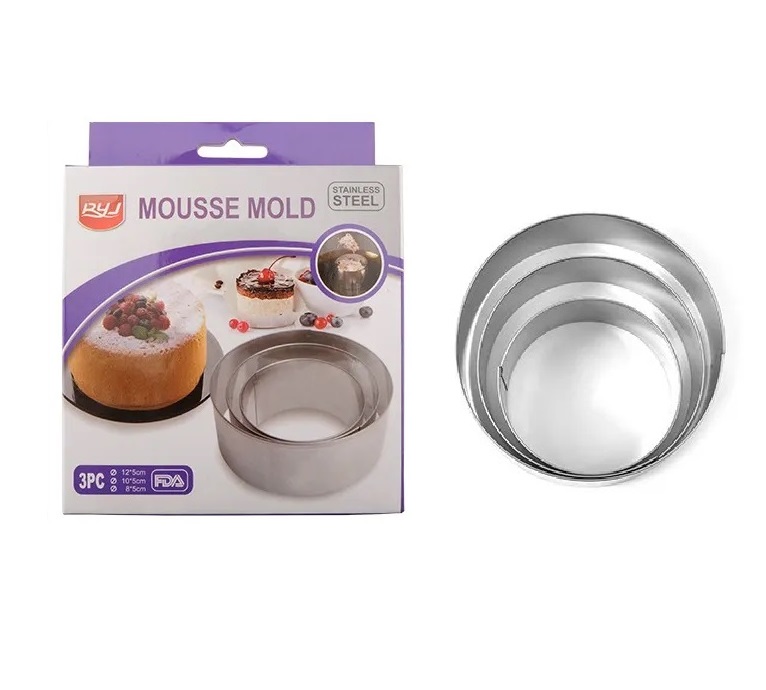 Set 3 Moldes Reposteria acero inoxidable