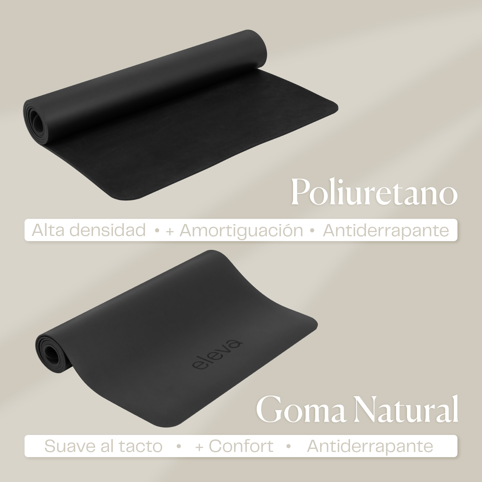 Tapete De Yoga Y Ejercicio C/ Goma Natural De Poliuretano Eleva